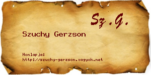 Szuchy Gerzson névjegykártya